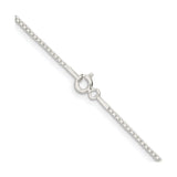 925 White Gold 1.1 mm Box Chain Necklace, Polished alternate angle