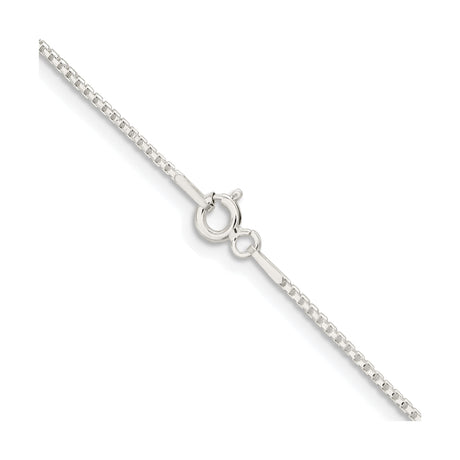 925 White Gold 1.1 mm Box Chain Necklace, Polished alternate angle