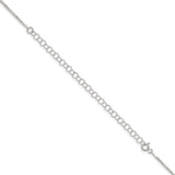 925 White Gold 1.3 mm Box Chain Necklace, Polished detail view