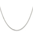 925 White Gold 1.5 mm Box Chain Necklace, Polished