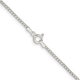 925 White Gold 1.5 mm Box Chain Necklace, Polished alternate angle