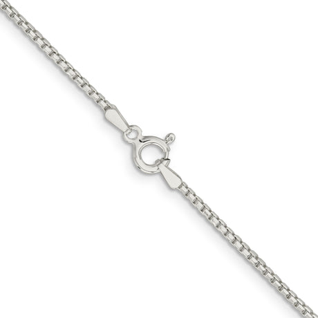 925 White Gold 1.5 mm Box Chain Necklace, Polished alternate angle