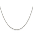 925 White Gold 1.5 mm Box Chain Necklace, Polished