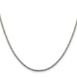 925 White Gold 1.75 mm Box Chain Necklace, Polished