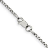 925 White Gold 1.75 mm Box Chain Necklace, Polished alternate angle