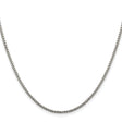 925 White Gold 1.75 mm Box Chain Necklace, Polished