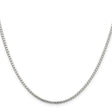 925 White Gold 2 mm Box Chain Necklace, Polished