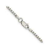 925 White Gold 2 mm Box Chain Necklace, Polished alternate angle