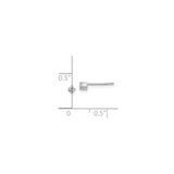 Sterling Silver Stud Earrings with Diamond in Four-Prong Setting, Minimalist Round Design