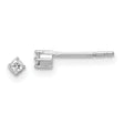 Sterling Silver Stud Earrings with Diamond in Four-Prong Setting, Minimalist Round Design