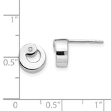 Sterling Silver Circle Stud Earrings with Diamond Accent, Open Design Minimalist Style