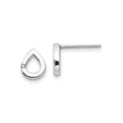 Sterling Silver Teardrop Stud Earrings for Women with Open Teardrop Design and Cubic Zirconia Accent, Dainty Minimalist Earrings for Daily Wear, Lightweight Silver Jewelry, Elegant Modern Style