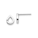 Sterling Silver Teardrop Stud Earrings for Women with Open Teardrop Design and Cubic Zirconia Accent, Dainty Minimalist Earrings for Daily Wear, Lightweight Silver Jewelry, Elegant Modern Style