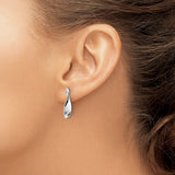 Sterling Silver Abstract Twist Stud Earrings With CZ