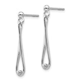 Sterling Silver Teardrop Dangle Earrings with Diamond, Modern Minimalist Design for Women