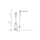 Sterling Silver Teardrop Dangle Earrings with Diamond, Modern Minimalist Design for Women