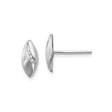 Sterling Silver Marquise Stud Earrings with Cubic Zirconia and Satin Finish
