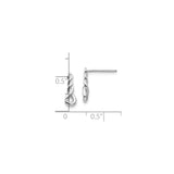 Sterling Silver Stud Earrings with Diamond Accent, Infinity Twist Loop Design for Women