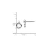 Sterling Silver Interlocking Circle Stud Earrings with Diamond Accent, Minimalist Knot Design