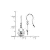 Sterling Silver Celtic Dangle Earrings with Swiss Blue Topaz and Knotwork Design