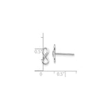 Sterling Silver Infinity Symbol Stud Earrings with Diamond Accents, Minimalist Eternal Love Design