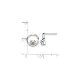 Sterling Silver Spiral Stud Earrings with Citrine and Diamond Accents, Modern Open Circle Design