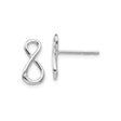 Sterling Silver Infinity Symbol Stud Earrings with Cubic Zirconia Accent, Modern Minimalist Design
