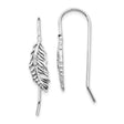 Sterling Silver Feather Threader Earrings with Diamond Accents, Boho Minimalist Style for Women