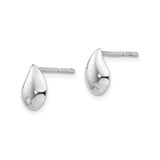Sterling Silver Teardrop Stud Earrings With Clear Stone