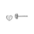 Sterling Silver Heart Stud Earrings with Diamond Accent, Dainty Minimalist Design for Women