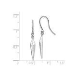 Sterling Silver Drop Earrings with Diamond Accents, Elongated Spike Design, Minimalist Style