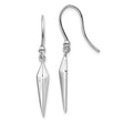 Sterling Silver Drop Earrings with Diamond Accents, Elongated Spike Design, Minimalist Style