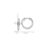 Sterling Silver Teardrop Hoop Earrings with Diamond Accents, Lightweight Minimalist Design