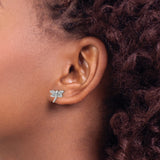 Sterling Silver Dragonfly Stud Earrings with Diamond Accents, Nature Inspired Design
