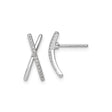 Sterling Silver X Stud Earrings for Women with Pavé Cubic Zirconia Crisscross Design, Modern Minimalist Silver Studs, Sleek Geometric Earrings for Everyday Wear or Elegant Fashion Jewelry Looks