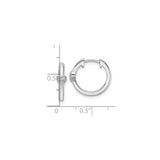 Sterling Silver Heart Huggie Hoop Earrings with Cubic Zirconia, Delicate Romantic Style