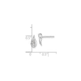 Sterling Silver Teardrop Stud Earrings With CZ Twist