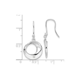 Sterling Silver Drop Earrings with Diamond Accent and Open Circle Twist Design