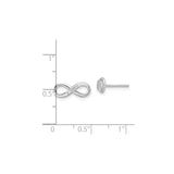 Sterling Silver Infinity Stud Earrings with Diamond, Minimalist Eternity Symbol Design for Women