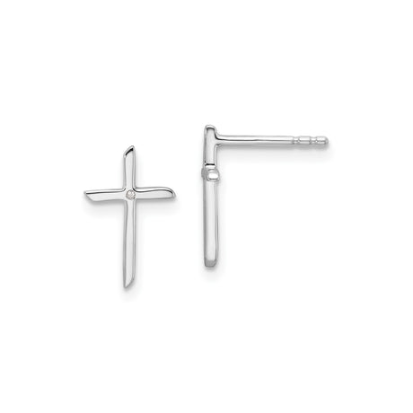 Sterling Silver Cross Pendant with Diamond Accent, Modern Spiritual Design for Men and Women