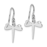 Sterling Silver Dragonfly Dangle Earrings with Diamond Accent and Detailed Wing Design