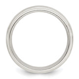 Sterling Silver Beveled Edge, Domed wedding band ring alternate angle