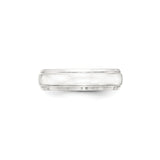 Sterling Silver Beveled Edge, Domed wedding band ring detail view
