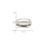 Sterling Silver Beveled Edge, Domed wedding band ring shown for scale