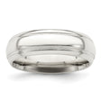 Sterling Silver Beveled Edge, Domed wedding band ring