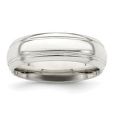 Sterling Silver Beveled Edge, Domed wedding band ring