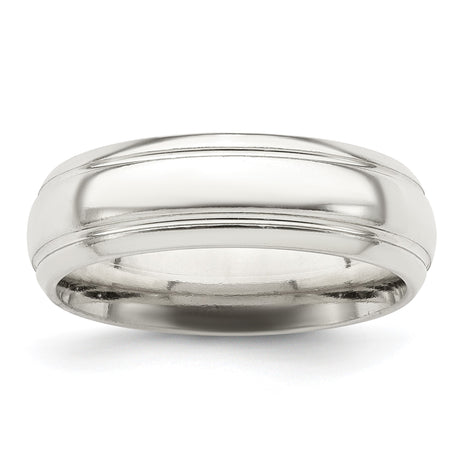 Sterling Silver Beveled Edge, Domed wedding band ring