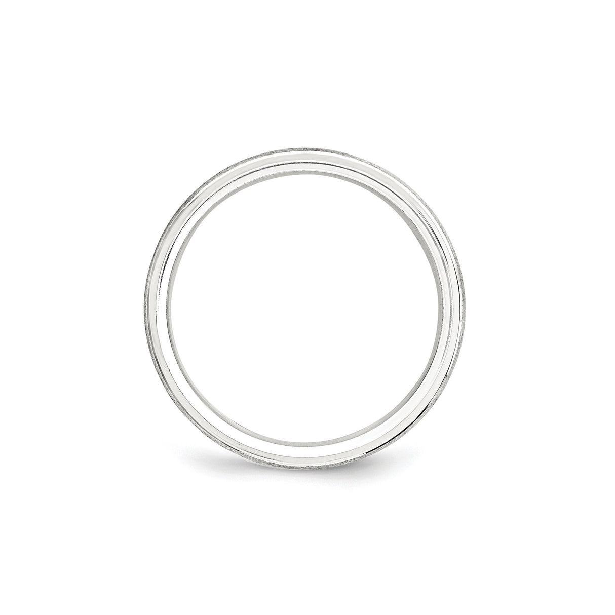 Sterling Silver Beveled Edge, Comfort Fit wedding band ring alternate angle