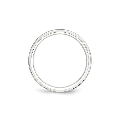 Sterling Silver Beveled Edge, Comfort Fit wedding band ring alternate angle