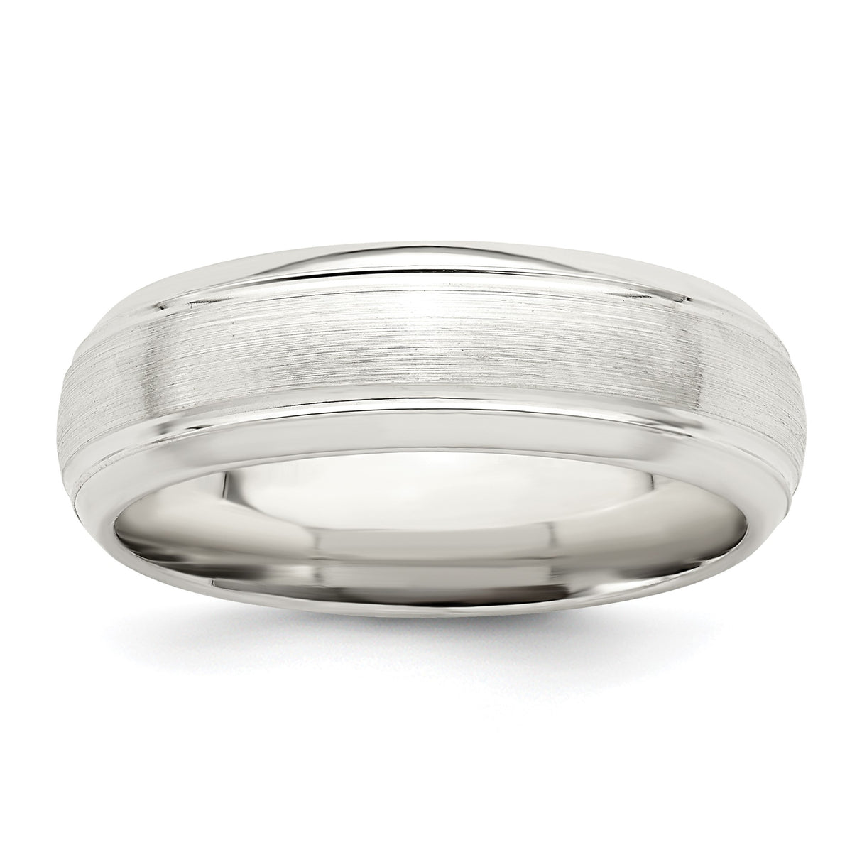 Sterling Silver Beveled Edge, Comfort Fit wedding band ring